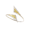 OPEN BRACELET STERLING SILVER 925° WITH GOLD-PLATED DETAILS
