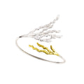 OPEN BRACELET STERLING SILVER 925° WITH GOLD-PLATED DETAILS