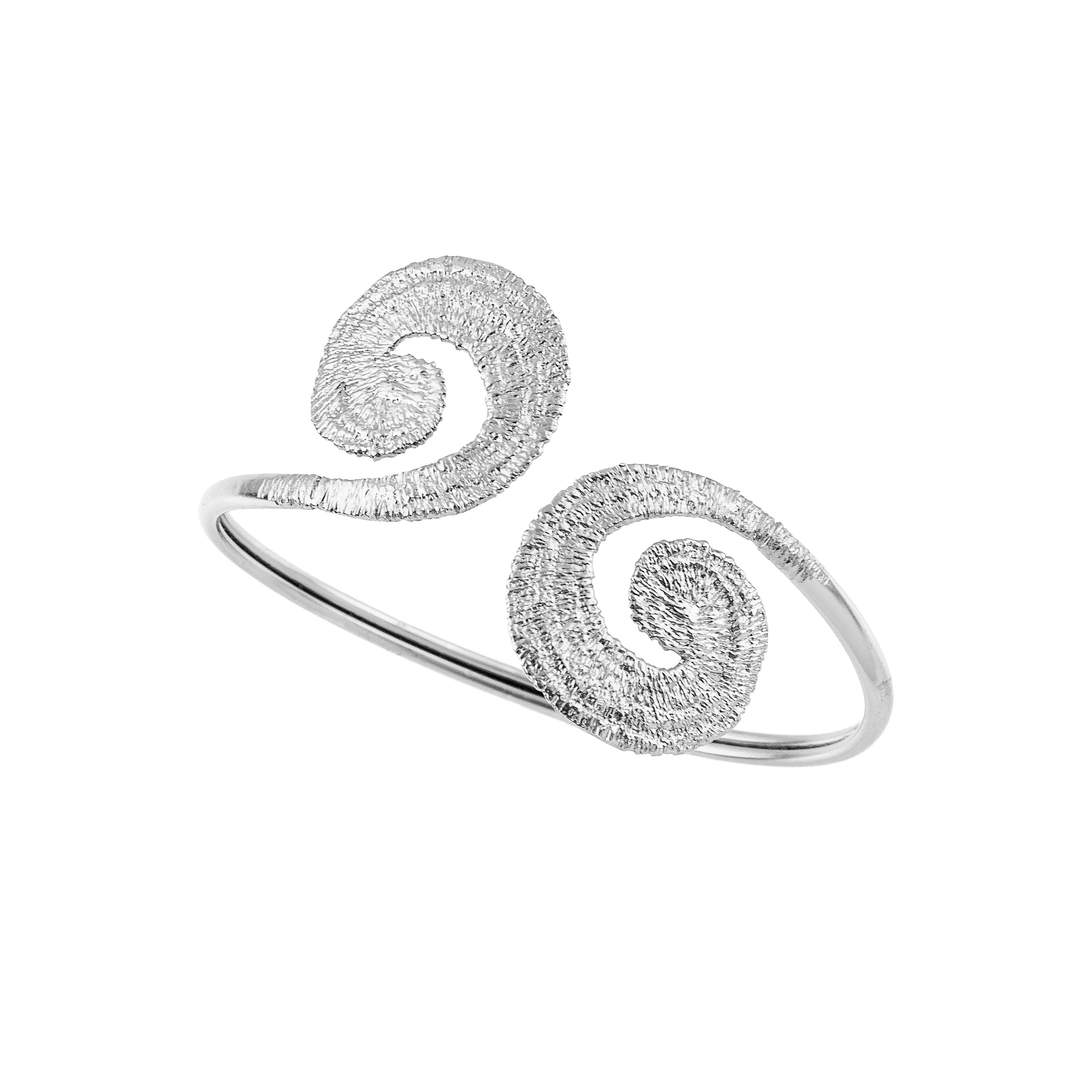 OPEN BRACELET SILVER 925° ARCHAIC SPIRAL DESIGN