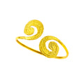 OPEN BRACELET SILVER 925° GOLD PLATED ARCHAIC SPIRAL DESIGN